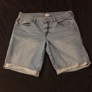Light wash jean shorts